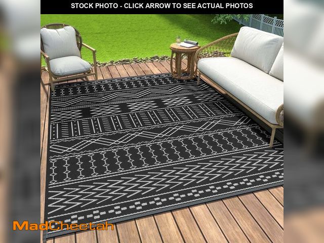 Lot 74-14070812 - SIXHOME Outdoor Rug 10'x14' Waterproof Patio Rug Reversible Indoor Outdoor Rug Lightweight Plastic S...