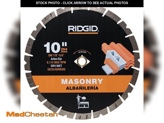 Lot 74-14584823 - RIDGID 10 in. Masonry Cutting Segmented Rim Diamond Saw Blade 25-SG10IP - UNUSED