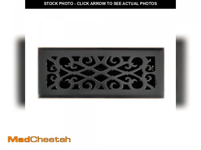 Lot 74-12401447 - Hampton Bay Elegant Scroll 4 in. x 12 in. Steel Floor Register in Oil Rubbed Bronze - UNUSED