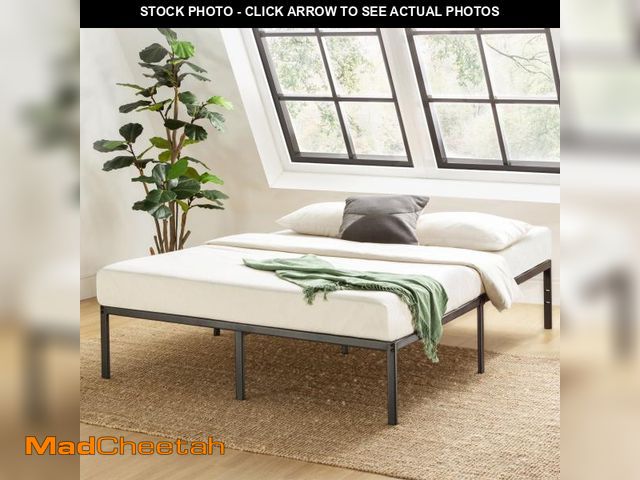 Lot 74-12490365 - Best Price Mattress 14" Metal Platform Bed Frame, Heavy-Duty Steel Slats, Black, King - UNUSED