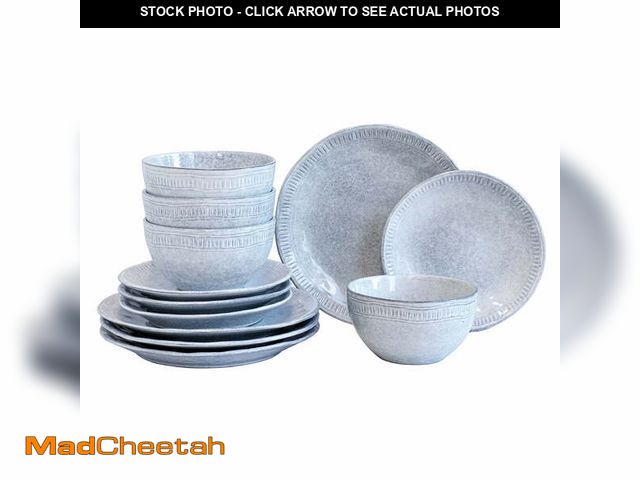 Lot 74-12861534 - over&amp;back Dinnerware Set - Stoneware Dish Set with Dinner Plates, Salad Plates, Dinner Bowls - 1...