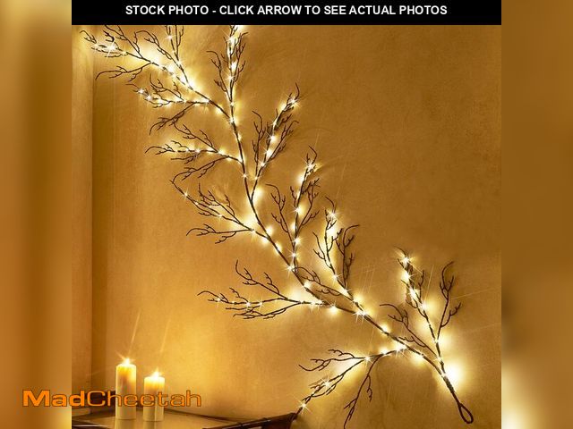 Lot 74-13540507 - BAOLITVINE Lighted Twig Garland Brown 6FT 120 Warm White Lights Christmas Garland Lighted Twig Vine ...