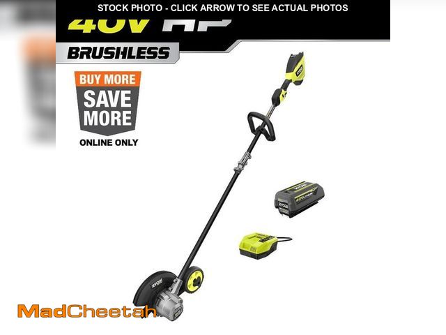 Lot 74-13678252 - RYOBI 40V HP Brushless Stick Lawn Edger with 4.0 Ah Battery and Charger - USED