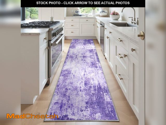 Lot 74-13719137 - RELEANY Washable Area Rugs 2'x6' Non-Slip Modern Abstract Soft for Living Room Entryway Bedroom Nurs...