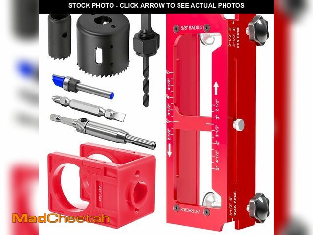 Lot 74-14146666 - Door Hinge Jig and Door Lock Installation Kit, Aluminum Alloy Router Template for Hinge Mortising fr...
