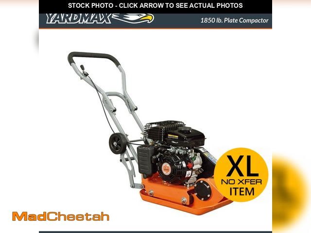 Lot 74-12799076 - (MISSING CAP ) YARDMAX 1850 lb. Compaction Force Plate Compactor - USED