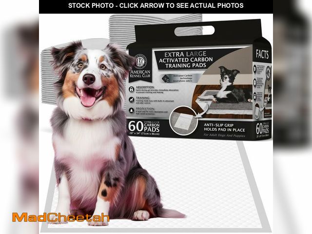 Lot 74-12864413 - American Kennel Club Charcoal Puppy Training Pads, with Anti-Slip Adhesive Backing, Quick Dry Gel an...
