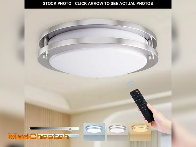 Lot 74-12677421 - Kalium LED Ceiling Light with Remote 10 Inch Flush Mount Ceiling Light Fixture, 18W 3000K-6000K Adju...