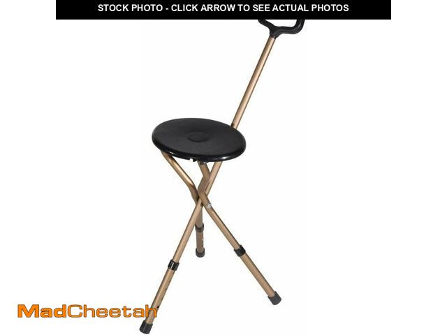 Lot 74-14581776 - Drive Medical Adjustable Lightweight Folding Cane with Seat, Black - USED