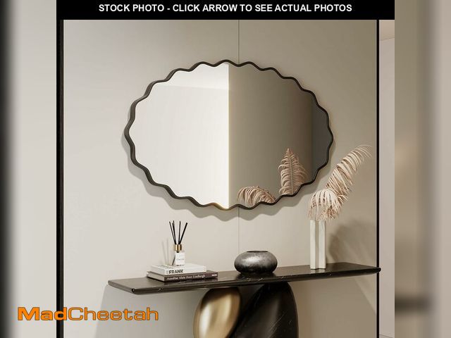 Lot 74-13835844 - EVORALIS Elliptical Wavy Wall Mirror -30''ÃÆÃ¢â¬â48'' Irregular Wall Mirror Decorative Aluminum...