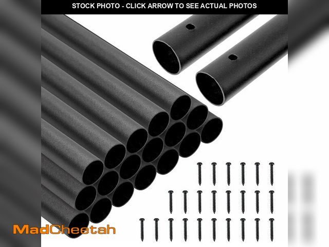 Lot 74-14251000 - NEXIPRO 26 Inch Aluminum Deck Balusters, 101 Pack Hollow Round Deck Spindles, Black Metal Deck Raili...