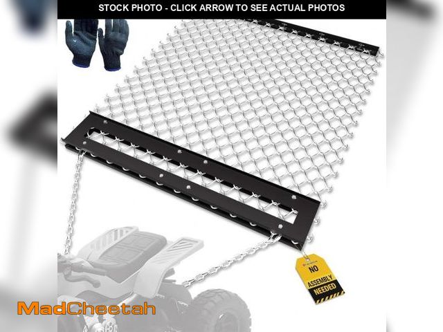 Lot 74-12044493 - STIRLINGEAR 4'x5' Pre-Assembled Drag Harrow for ATV/UTV - Heavy Duty Rust-Resistant Mesh Harrow for ...