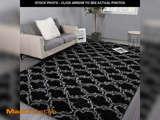 Lot 74-12766711 - Brochao 5'x8' Geometric Shag Area Rug for Living Room, Diamond Indoor Area Rug, Fluffy Carpet Plush ...