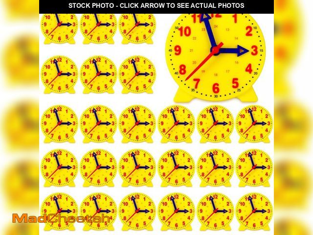Lot 74-12303906 - Batiyeer 24 Pcs Teaching Clock Kit for Kids to Tell Time Teaching Mini Geared Clock for Kids Basic M...