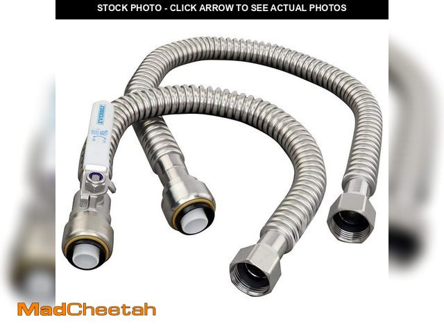 Lot 74-14596391 - Everbilt 3/4 in. Push-to-Connect x 3/4 in. FIP Stainless Steel Water Heater Connection Kit EBWHKIT -...