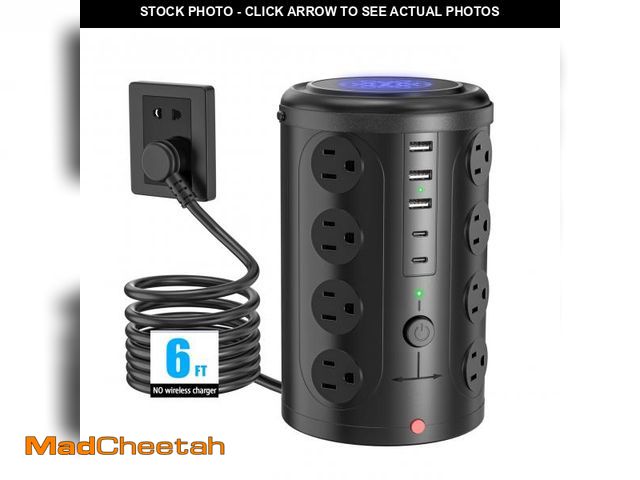 Lot 74-12314275 - Tower Power Strip Surge Protector with 16 Outlets and 5 USB Ports (2 USB-C), 6FT Extension Cord with...
