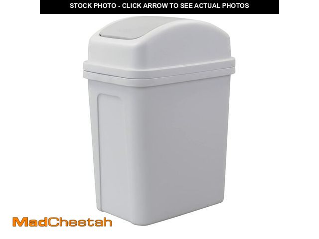 Lot 74-13716011 - Innouse 7 L Small Garbage Can with Swing Lid, 1.8 Gallon Indoor Trash Bin with Lid (Grey) - UNUSED