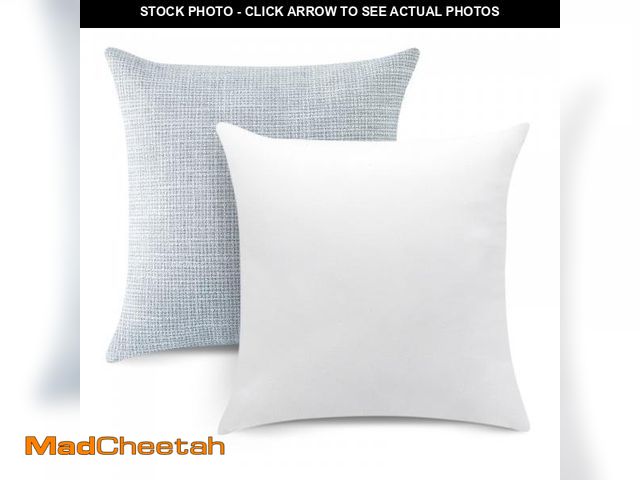 Lot 74-11554801 - OTOSTAR Set of 2 Linen Throw Pillow Covers with Inserts Included Decorative Square Pillowcases with ...