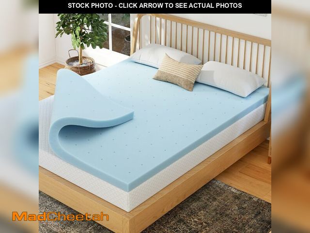 Lot 74-14581801 - EGOHOME 3 Inch King Memory Foam Mattress Topper- Cooling Gel Infused - USED