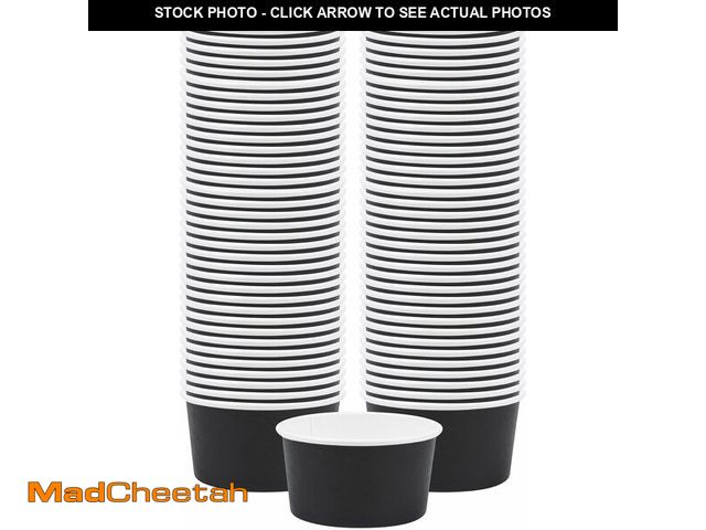 Lot 74-12759988 - Coppetta 8-Ounce Dessert Cups, 50 Disposable Ice Cream Cups - Lids Sold Separately, Sturdy, Black Pa...