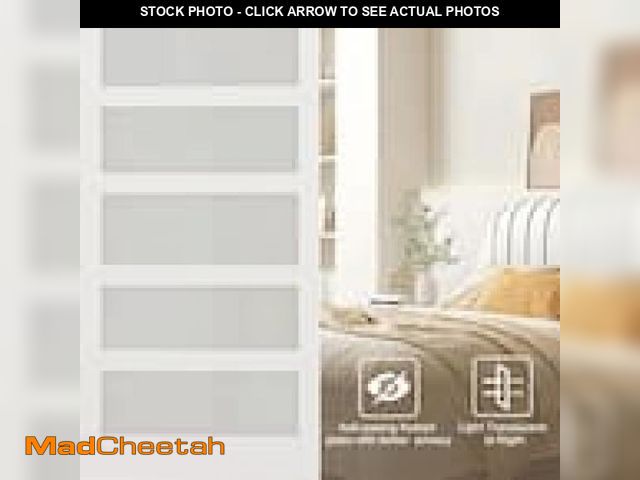 Lot 74-12133682 - Fredbeck 48in x 84in White Glass Barn Door with 8FT 96inch Sliding Door Hardware Kit Included &amp; ...