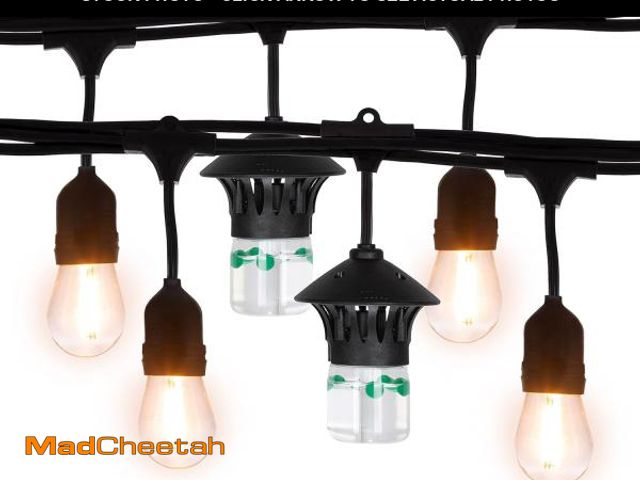 Lot 74-12367837 - TIKI BiteFighter Outdoor LED Weatherproof Proven Mosquito Repellent String Lights 36 Ft, Includes 3 ...