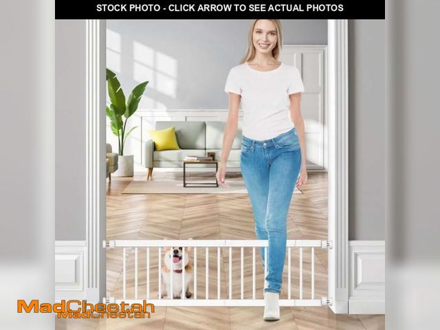 Lot 74-11501436 - Dog Gate Indoor,18"-45" Adjustable Extra Wide Metal Short Dog Gate to Step Over, 10" Tall Small Pet ...