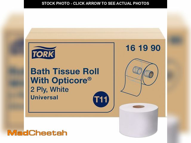 Lot 74-14368693 - Tork OptiCore Mid-size Toilet Paper Roll White T11, Universal, 2-ply, 36 x 865 sheets, 161990 - UNUS...