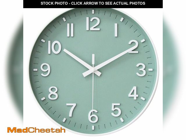 Lot 74-14381587 - HZDHCLH Wall Clocks Battery Operated,Wall Clock Green,12 inch Wall Clock Silent Non Ticking Modern 3...