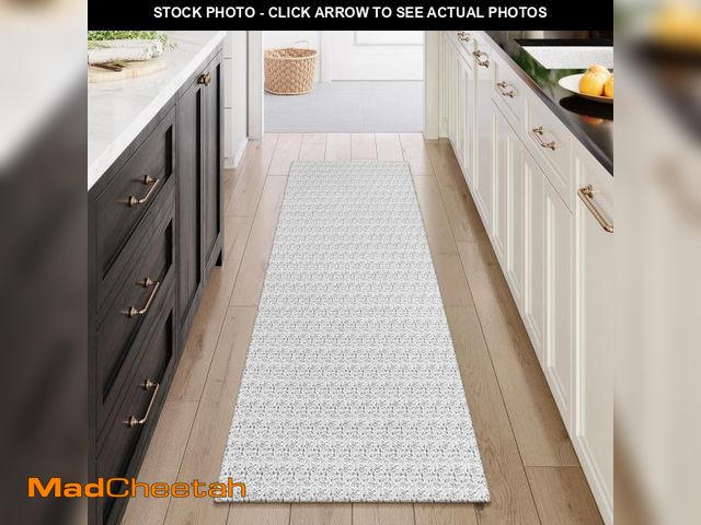Lot 74-12214511 - Collive Hallway Runner Rug 2x6 Kitchen Runner Rugs Non Slip Rubber Backed Gray Cotton Carpet Washabl...