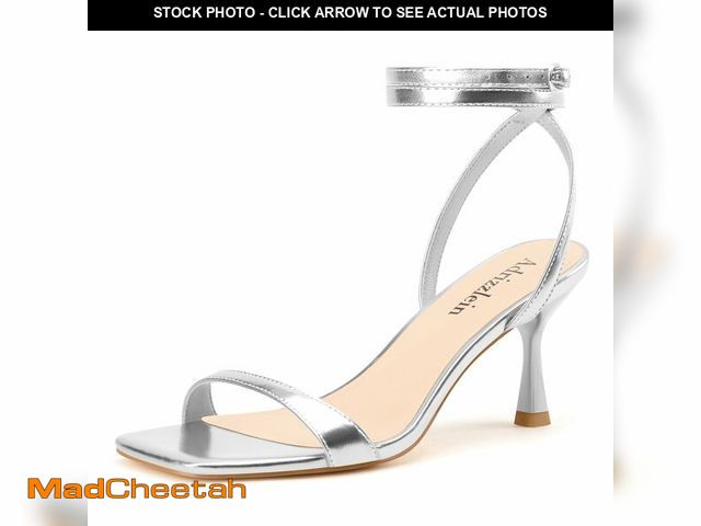 Lot 74-14264186 - Adrizzlein Kitten Heels for Women Strappy Heels Square Open Toe Lace up Heeled Sandals Ankle Wrap St...
