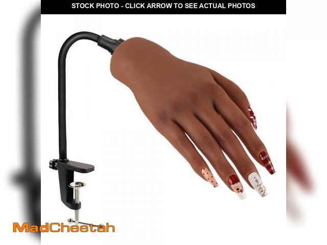 Lot 74-12218815 - Nail Pratice Training Hand for Acrylic Nails with Stand Bracket,Soft Silicone Maniquin Hand, Flexibl...