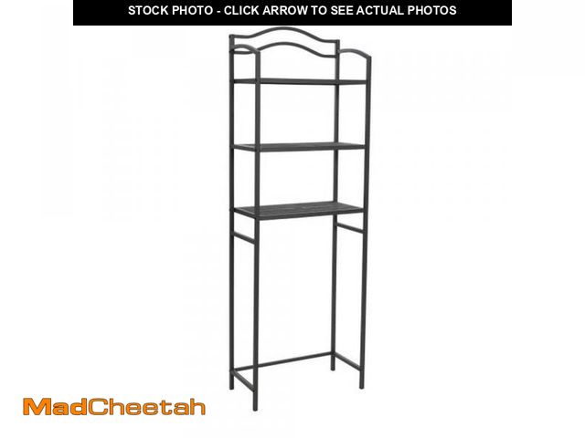 Lot 74-12365214 - HOUSEHOLD ESSENTIALS 11.5 in. W x 68 in. H x 23.5 in. D Black Metal Bathroom 3-Tier Over-the-Toilet ...