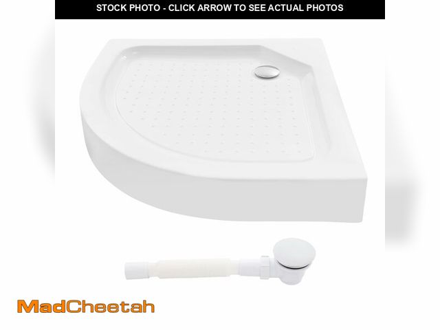 Lot 74-12568335 - White Shower Base 33" x 33" Anti-Slip Corner Shower Pan with Center Drain with Adjustable Feet, Quic...