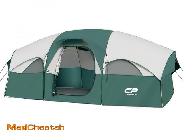 Lot 74-12540983 - CAMPROS CP Tent-8-Person-Camping-Tents, Waterproof Windproof Family Tent, 5 Large Mesh Windows, Doub...