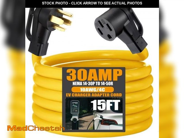 Lot 74-12332497 - Tellegloww 15FT EV Charger Adapter Cord Compatible with NEMA 14-30P to 14-50R, 30 Amp Dryer to 50 Am...