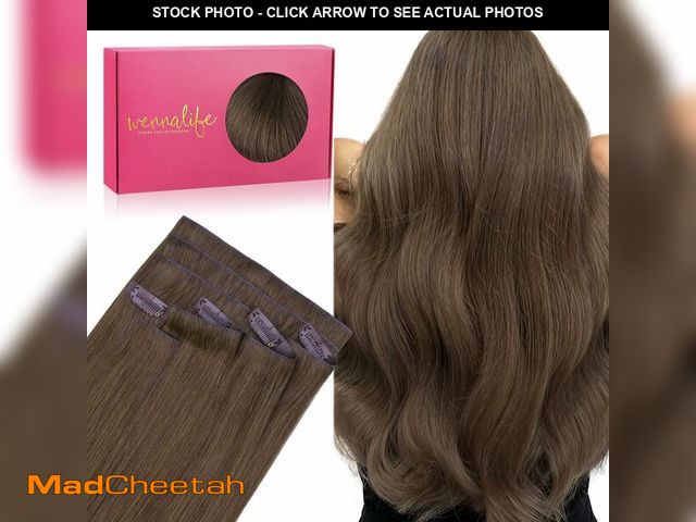 Lot 74-12967224 - WENNALIFE Invisi Edge Real Human Hair Extensions, 22 Inch 150g 7pcs Light Ash Brown Seamless Clip in...