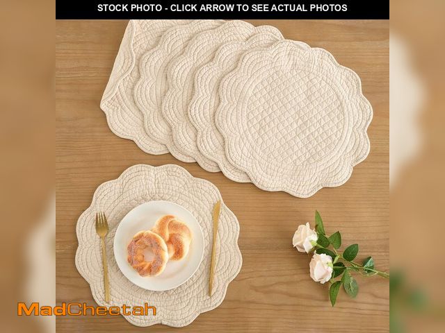 Lot 74-13955473 - Upgraded 6PCS 15-Inch Extra Large Placemats-Large Size for Wide Coverage, Quilted Placemats Set of 6...