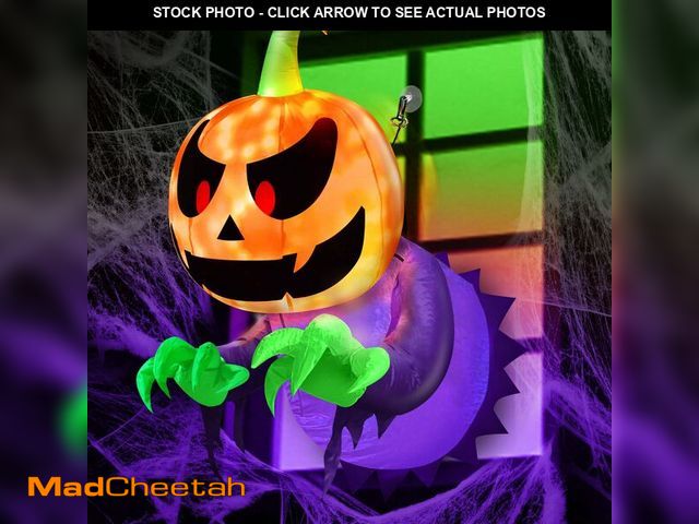 Lot 74-12706764 - TURNMEON 4 Ft Inflatable Halloween Window Decoration, Blow Up Pumpkin Ghost Broke Out from Window Bu...
