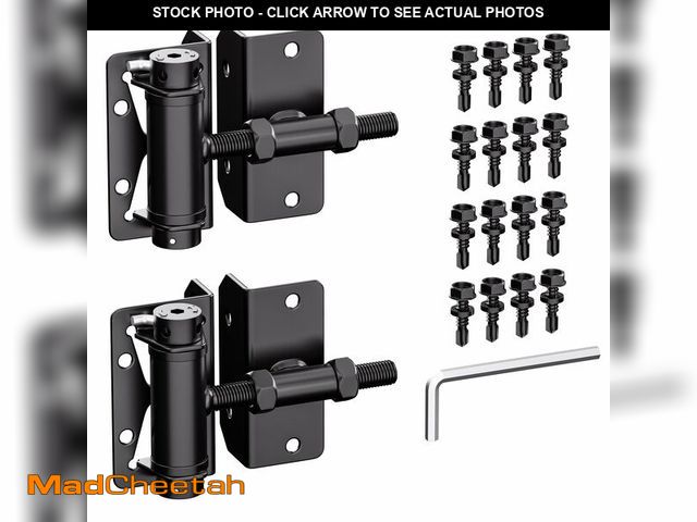 Lot 74-13991624 - Heavy Duty Self Closing Gate Hinges for Metal/Vinyl/PVC/Wood Fence,90 Degree Narrow Wood Door Hinges...