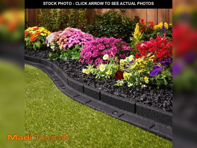 Lot 74-12780942 - GroundSmart Roman Brick Landscape Edging, 4' Black Rubber Garden Edging Border, 6 pack - UNUSED