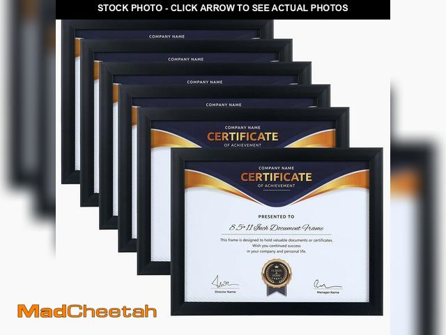 Lot 74-14058986 - ELSKER&amp;HOME 8.5x11 Picture Frame - Certificate Document Frame 6 Pack with Semi-Tempered Glass - ...