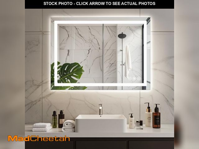 Lot 74-12514671 - EDX 20"X28" Anti-fog LED Bathroom Mirror with Dual Light Source and Three Lighting Modes, White - UN...