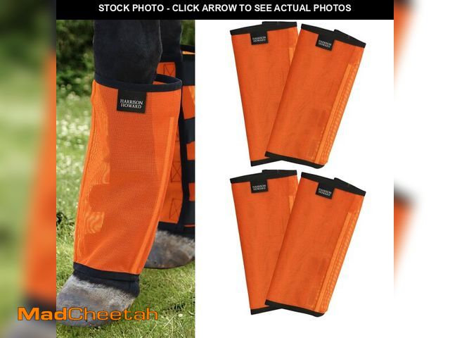 Lot 74-14060138 - Harrison Howard Loose Fitting Fly Boots UV-Protective Extra Tough Mesh Ventilated Four Fasteners Sta...