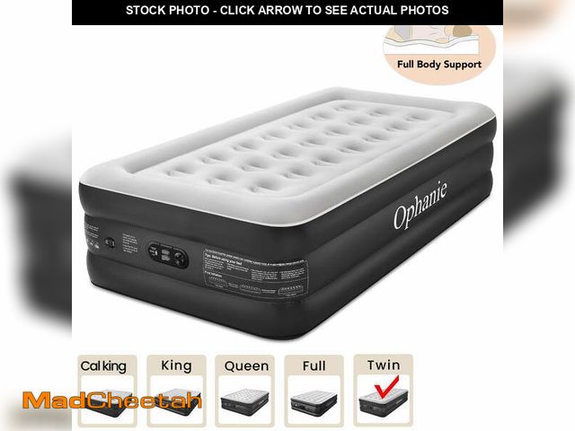 Lot 74-14434891 - Ophanie Twin Air Mattress, 18-Inch Elevated Inflatable Bed with Built-in Pump, Puncture-Resistant, Q...