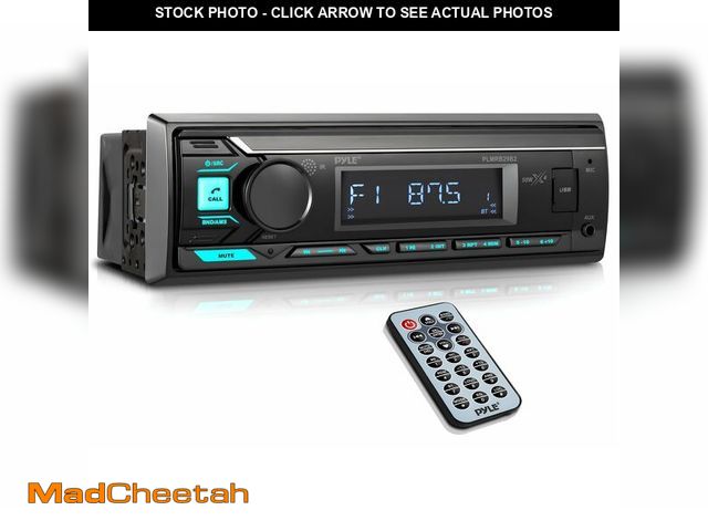 Lot 74-14271534 - Pyle Marine Bluetooth Stereo Radio - 12v Single DIN Style Boat In dash Radio Receiver System with Bu...