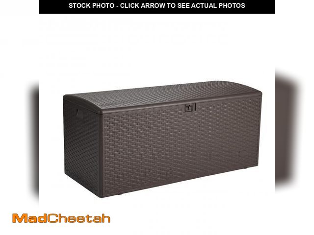Lot 74-12198419 - Basics Outdoor Patio Storage Box 150 Gallon Deck Box, Waterproof and Weather-resistant, Furniture Cu...