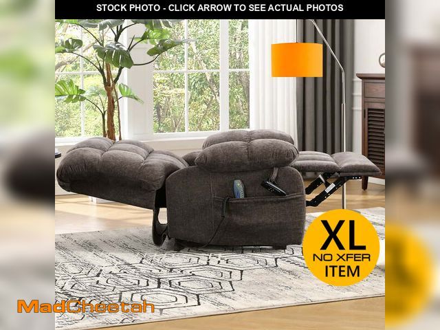 Lot 74-12548734 - (MISSING ACCESSORIES) BedLuxury Lay Flat Recliner Power Lift Chair for Elderly with Massage and Heat...