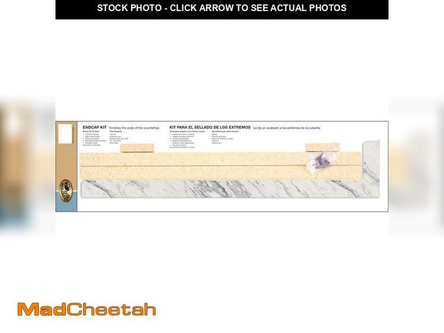 Lot 74-12853234 - Hampton Bay Wilsonart Laminate End Cap Kit in Textured Calcutta Marble with Eased Edge - UNUSED