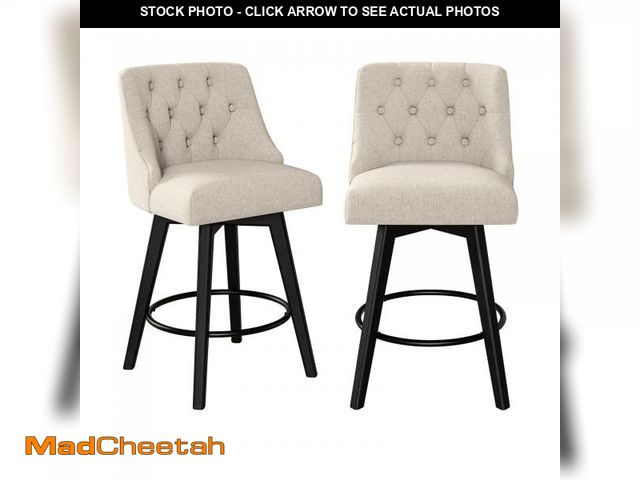 Lot 74-12205795 - Hcore Swivel Counter Height Bar Stools Set of 2, Modern Counter Stools with Upholstered Backrest and...